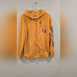 Disney, Orange and Gold Hoodie with Whimsical Graphics, Oversized, Like New Cond